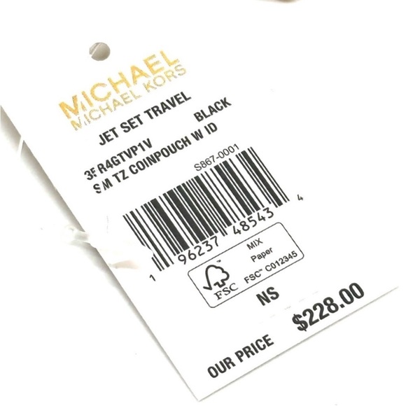 Michael Kors Jet Set Travel Small Top Zip Coin Pouch with ID Holder Black - Picture 8 of 8